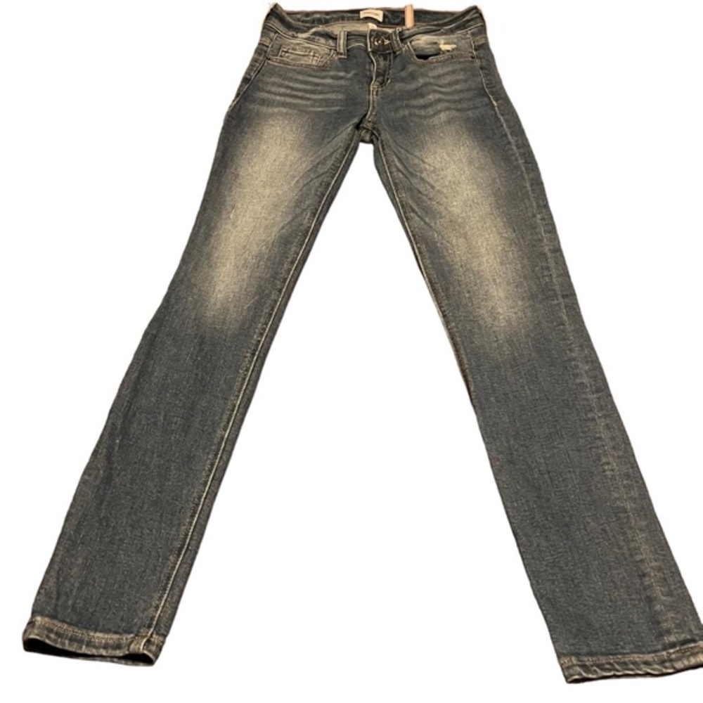 SNEAK PEEK Jeans Womens Size 1 Mid Rise Skinny Blue Wash Denim (56)